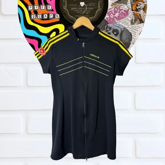 Adidas Vintage Tennis Dress Yellow/Black - www.disolcolor.com